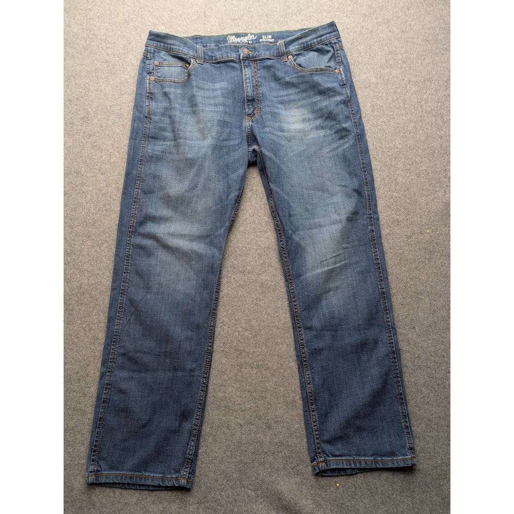 Wrangler Retro Slim Straight Western Men's Denim Blue Jeans 40-32